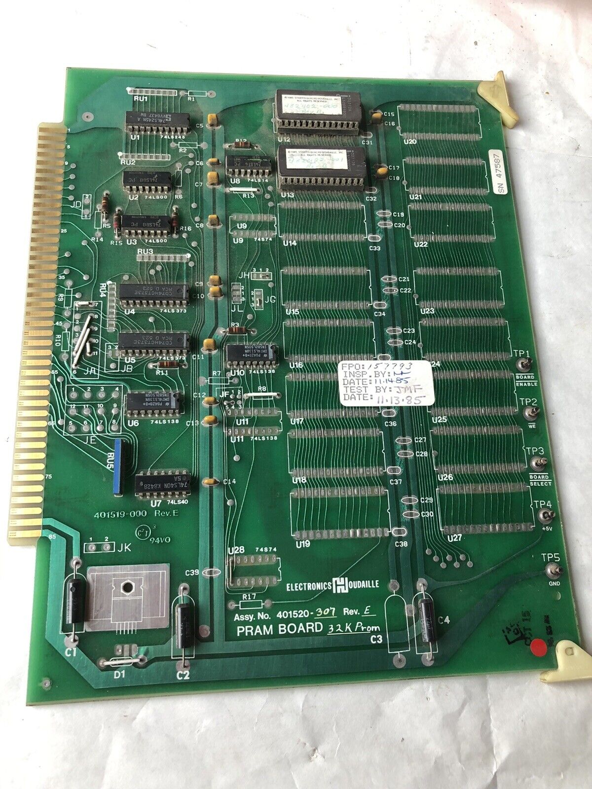 Houdaille 401520-307 Rev E Pram Board Pcb,401519-000 Strippit Turret Press,Fl