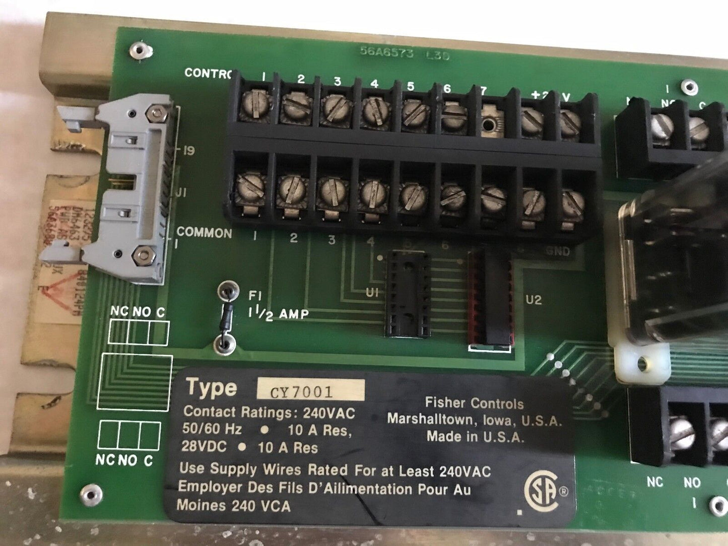 Fisher Controls Cy7001,Fisher 56A6573 L5b External Relay,56A3688x012,123275 1,Cr