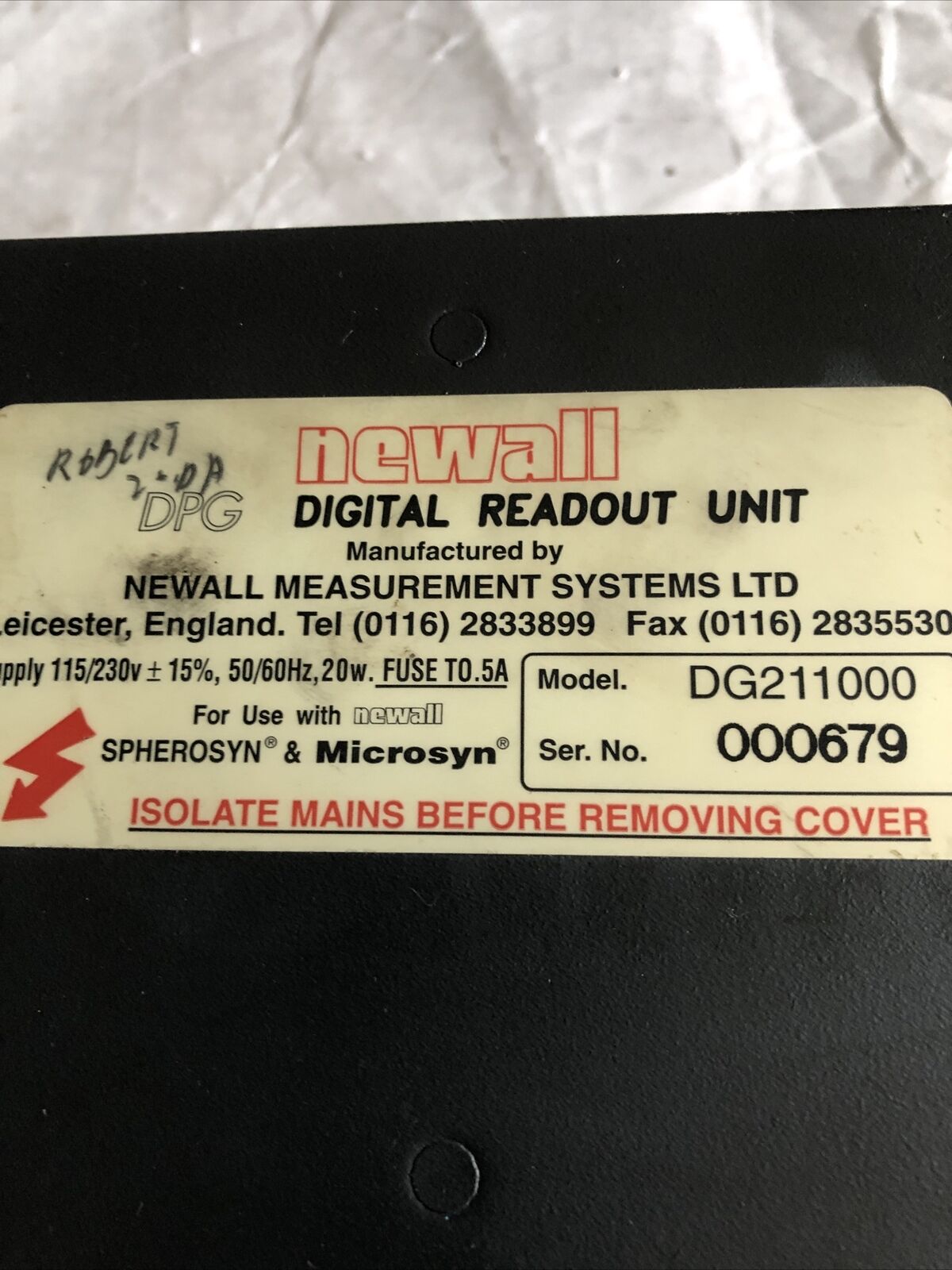 Newell Dg211000 Dpg Digital Readout Unit . Dro,Bh