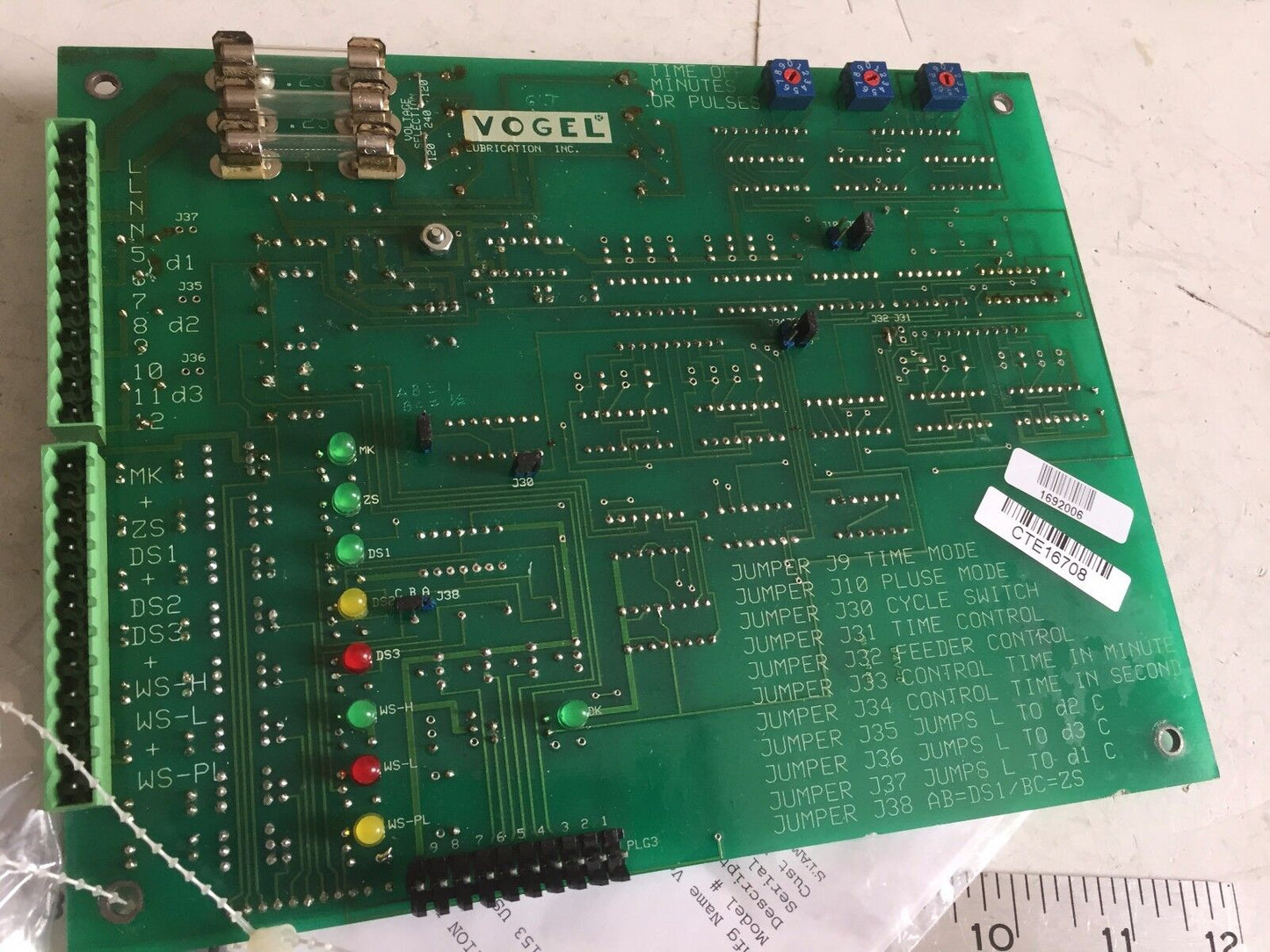 Vogel 9200-130-002,Vogel 9200-130-000 Controller Pcb Board Time Off,Bx