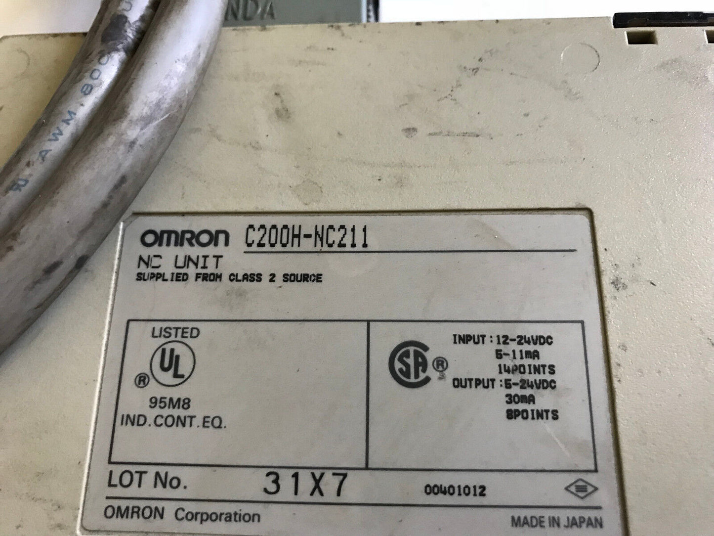 Omron C200h-Nc211 Axis Stepper Control Plc Remote Io 31X7 R88d-H Mr-34C Cable,Ep