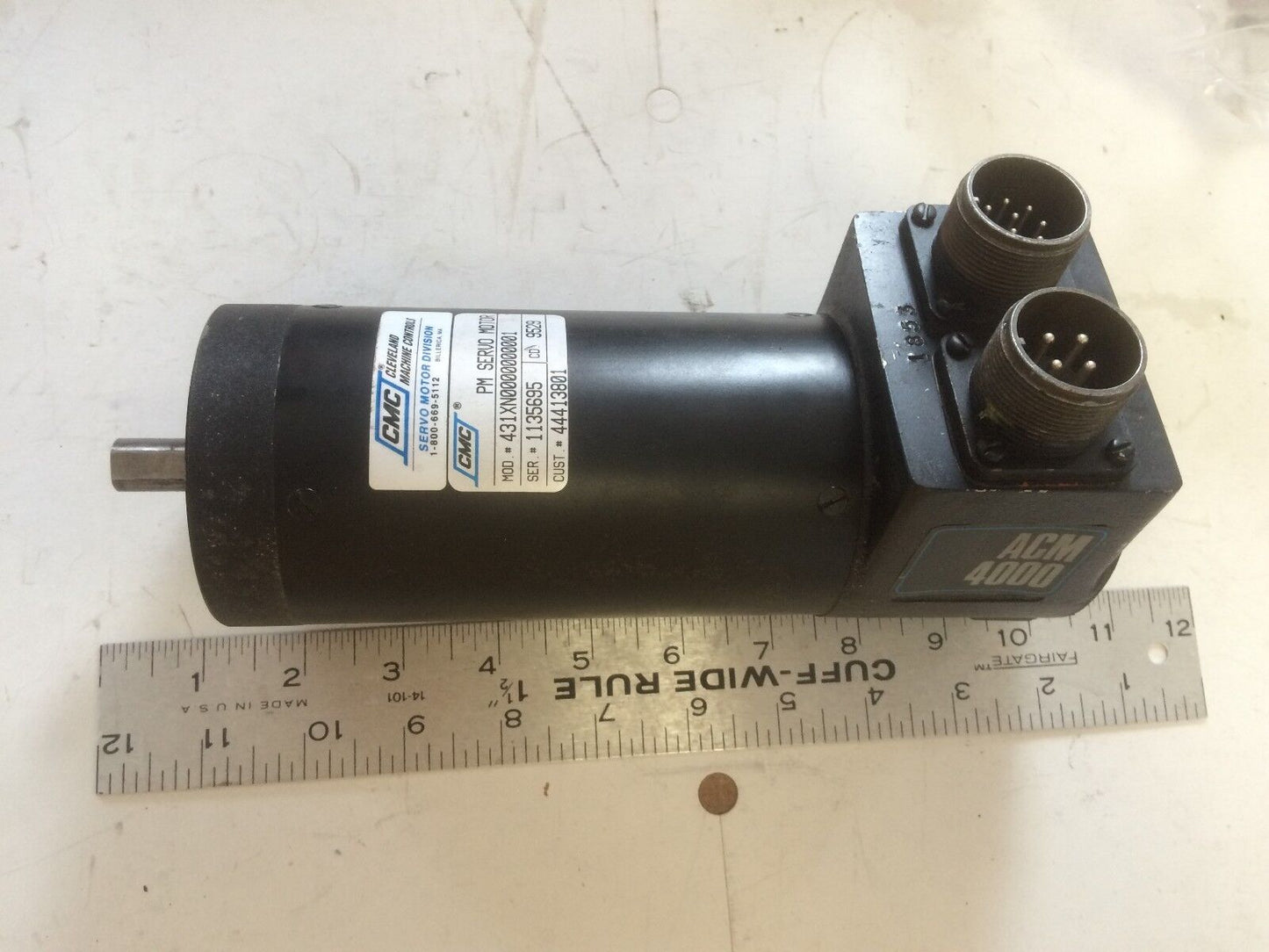 Cleveland Acm4000, Cmc 431Xn0000000001 Pm Servo Motor, .5" Shaft Dia,Bg