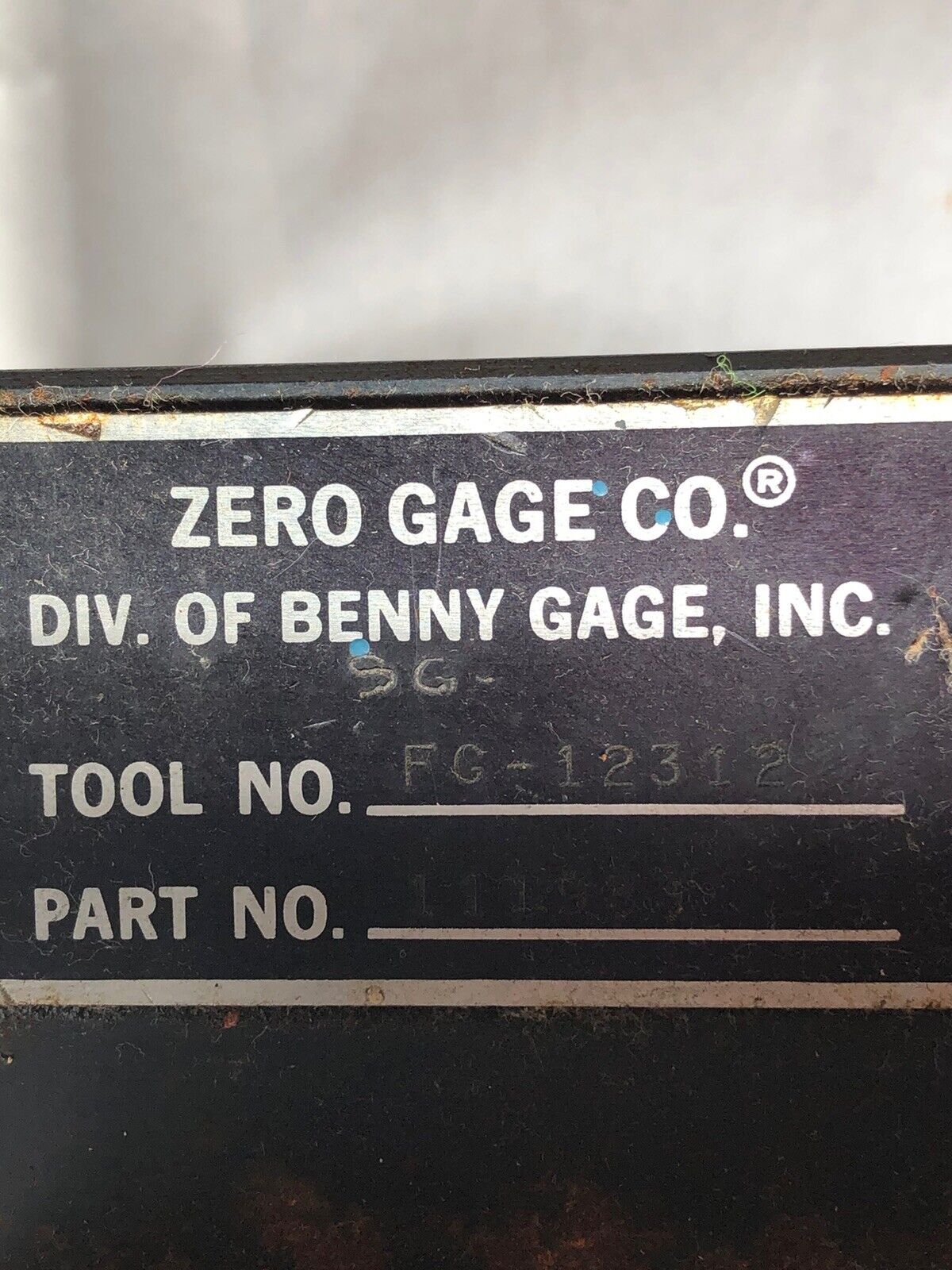 Benny Gage Zero Gage Sg-Fg-12312 Measurement Table Set Up 111933 Fg12312,Ghb