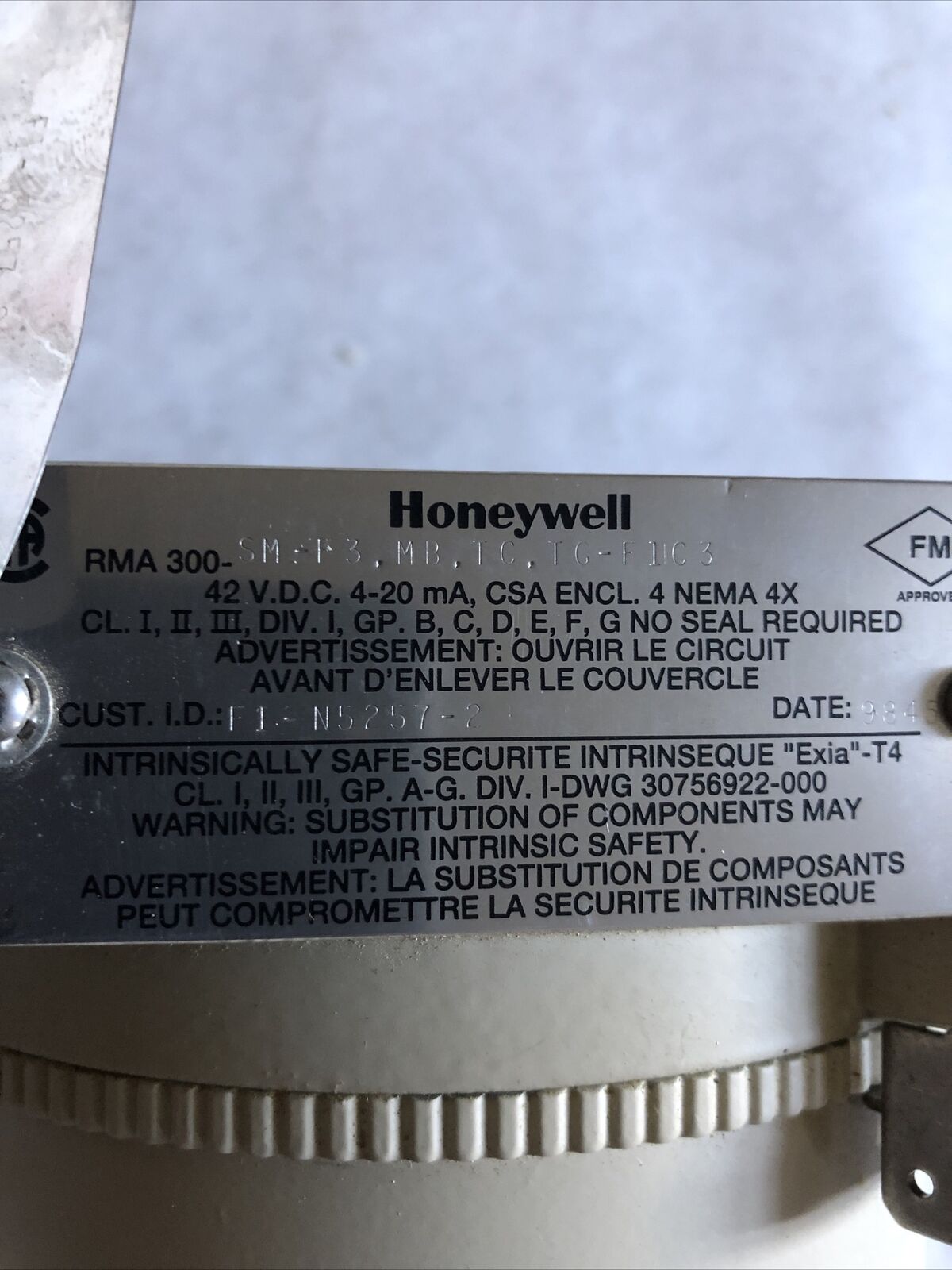 New Honeywell Rma300-Sm-F3-Mb-Tc-Tg-F1c3,Honeywell Rma300 Meter Proof,Be