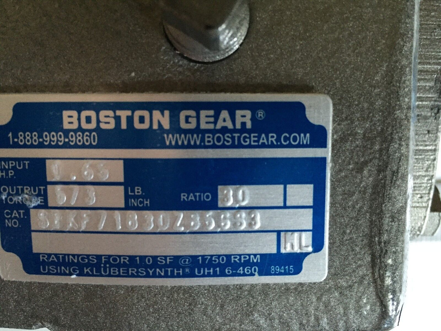 Boston Gear S8kf71830z356s3,S8kf71830z356s3 Gear Reducer,Ratio 30:1,0.65,573,Bk