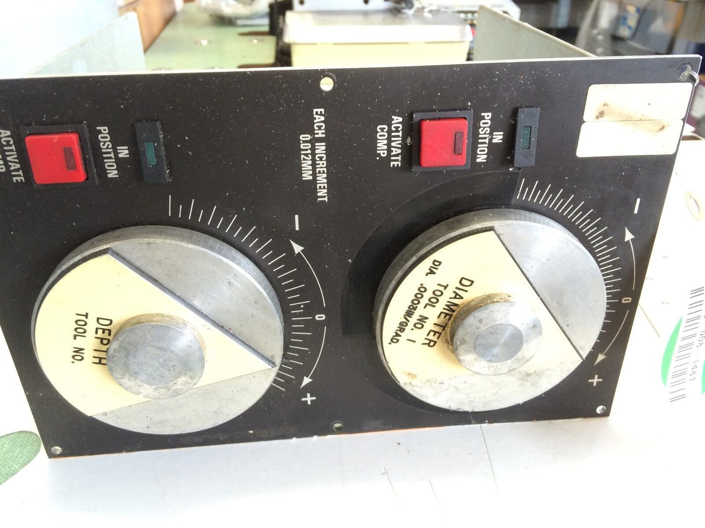 Olofsson 12-10009 3-06-89 Tool Control Board, 12-12001 Rev A Diameter,Depth,Bf