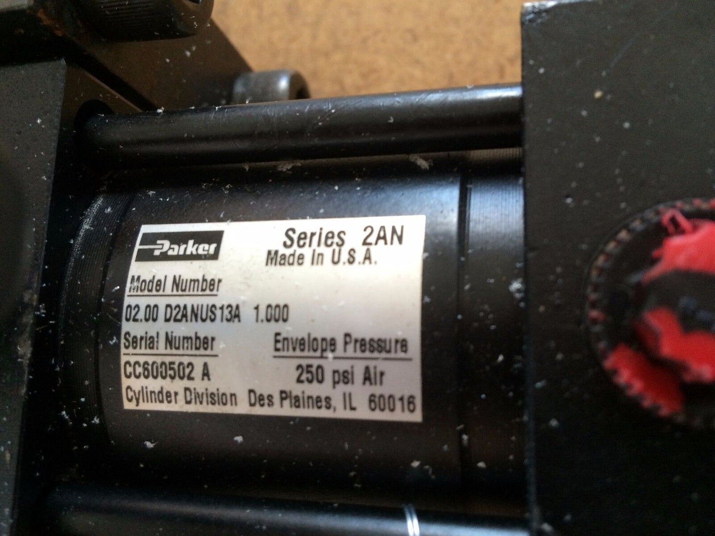 New Parker 02.00 D2anus13a 1.000 Pneumatic Pallet Stop,Series 2An,Ao