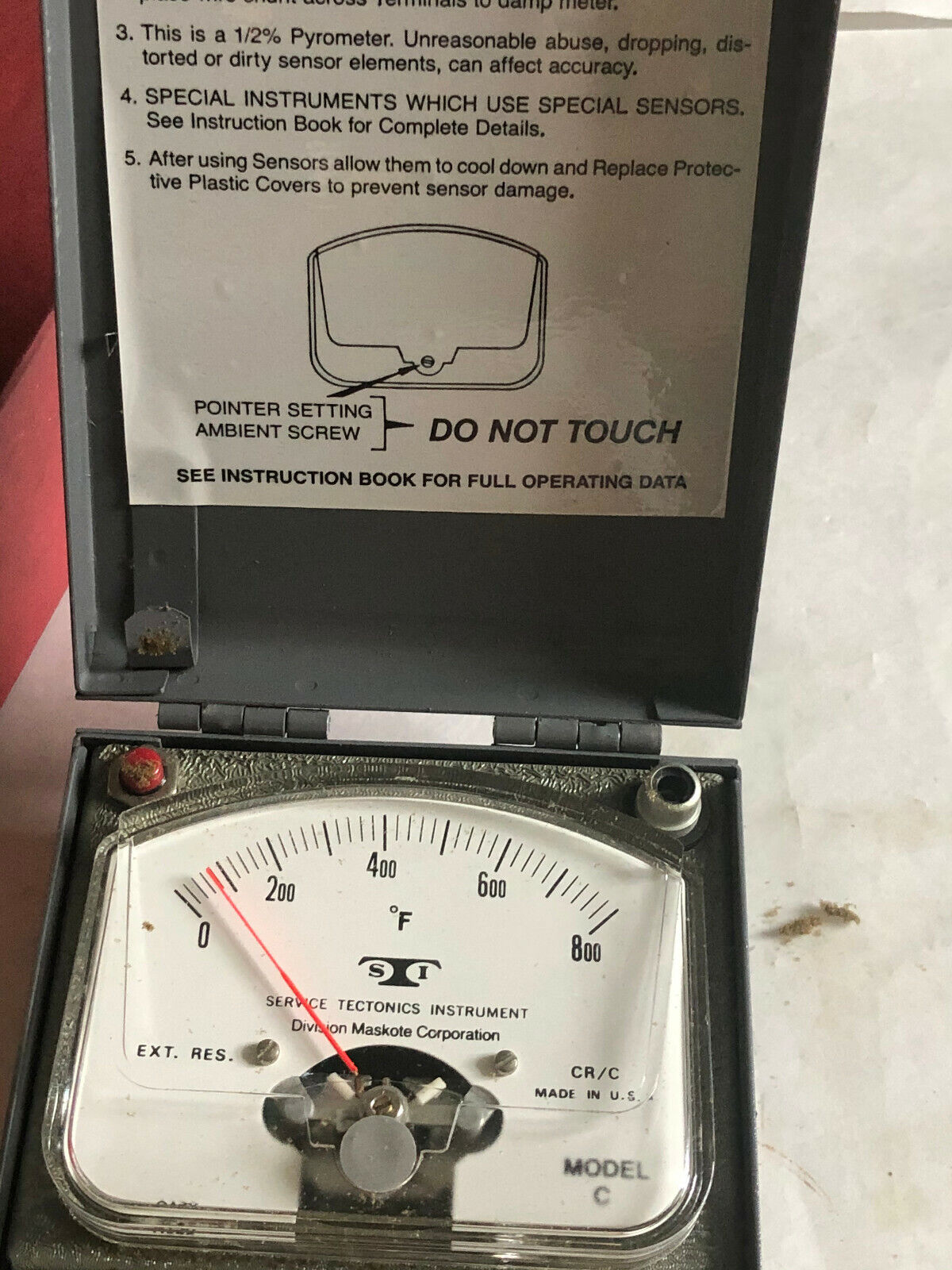 Sti C-080 Pyrometer,Service Tectonics C,0 ~ 800 *F,801245,Sti Model C Gage,Fc