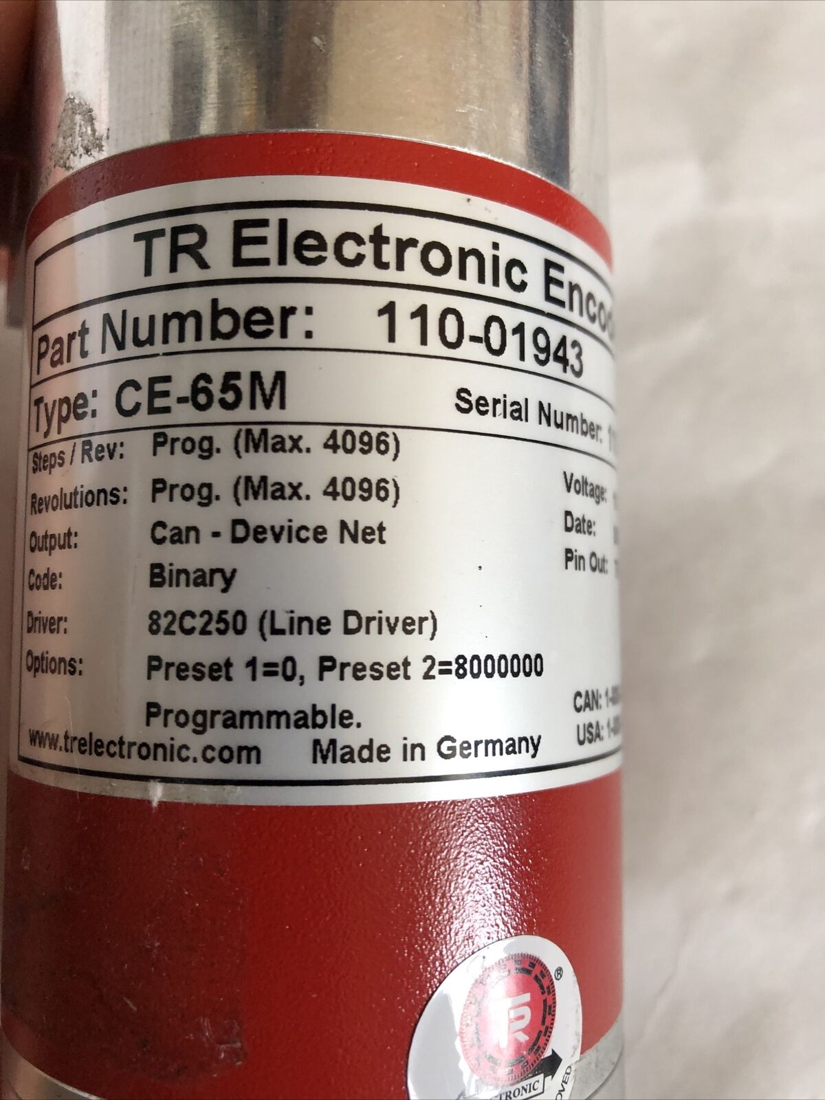 New Tr Electronic Ce-65M 110-01943 Rotary Encoder,Ce-65-M,Tr 11001943 Encoder,Sf