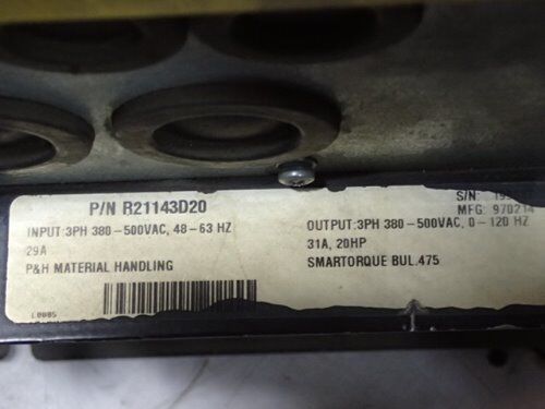 Morris R21143d20 Inverter Ac Drive,20Hp,Smartorque Bu475, 380-500 Vac,Bh