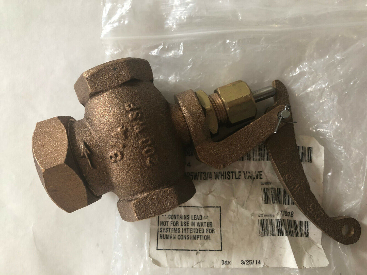 New 3/4 United Works Brass Whistle Valve 3/4" Ntp 200Wsp Live Steam Boiler Steam