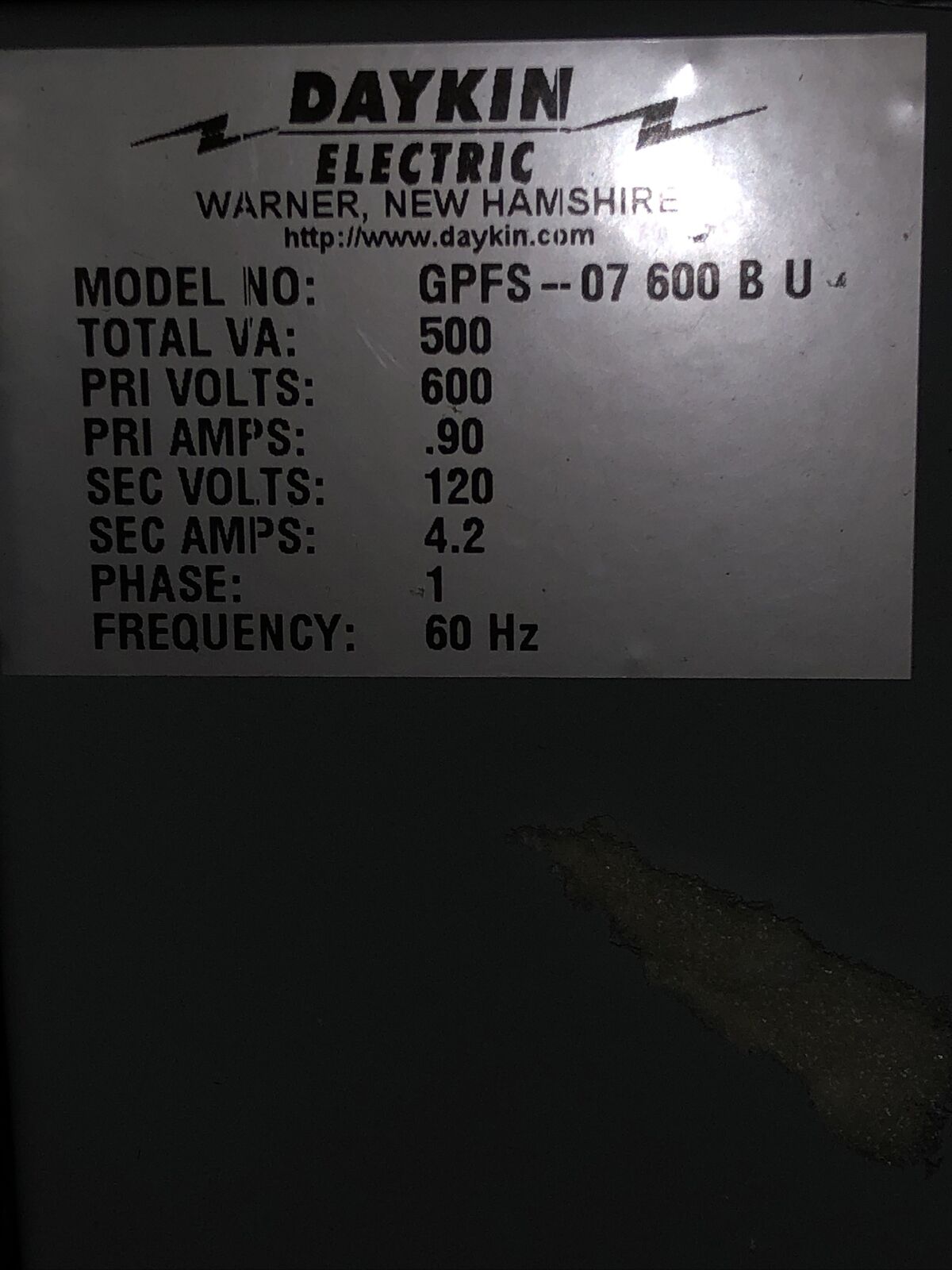 New Daykin Electric Gpfs-07 600 B U Transformer Disconnect, Gpfs-07 600 Bu ,Bn