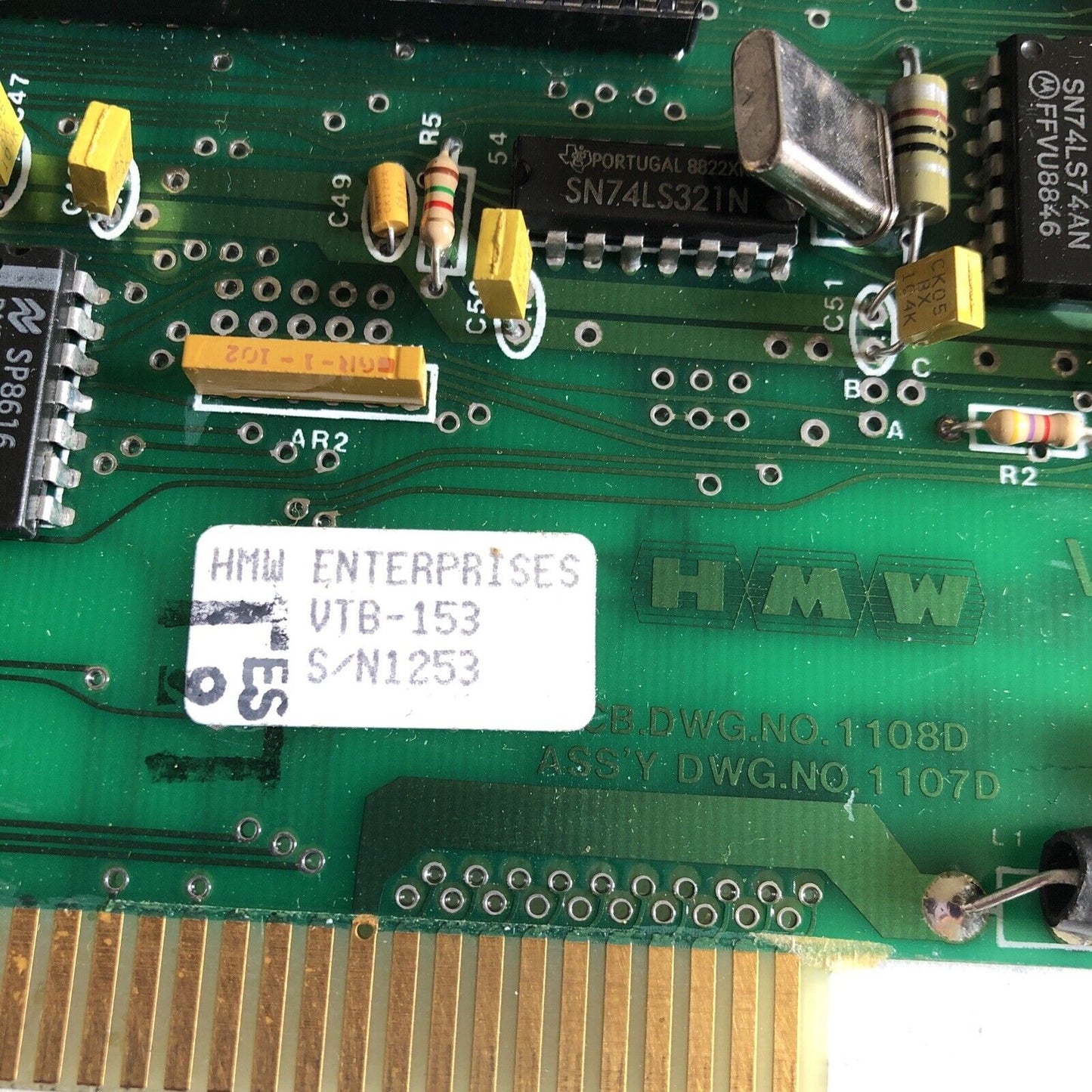 Hmw Vtb-153 Rev B,Hmw Vtb-153,1108D,1107D Video Board Vtb153,153-1253,1107D,Cw
