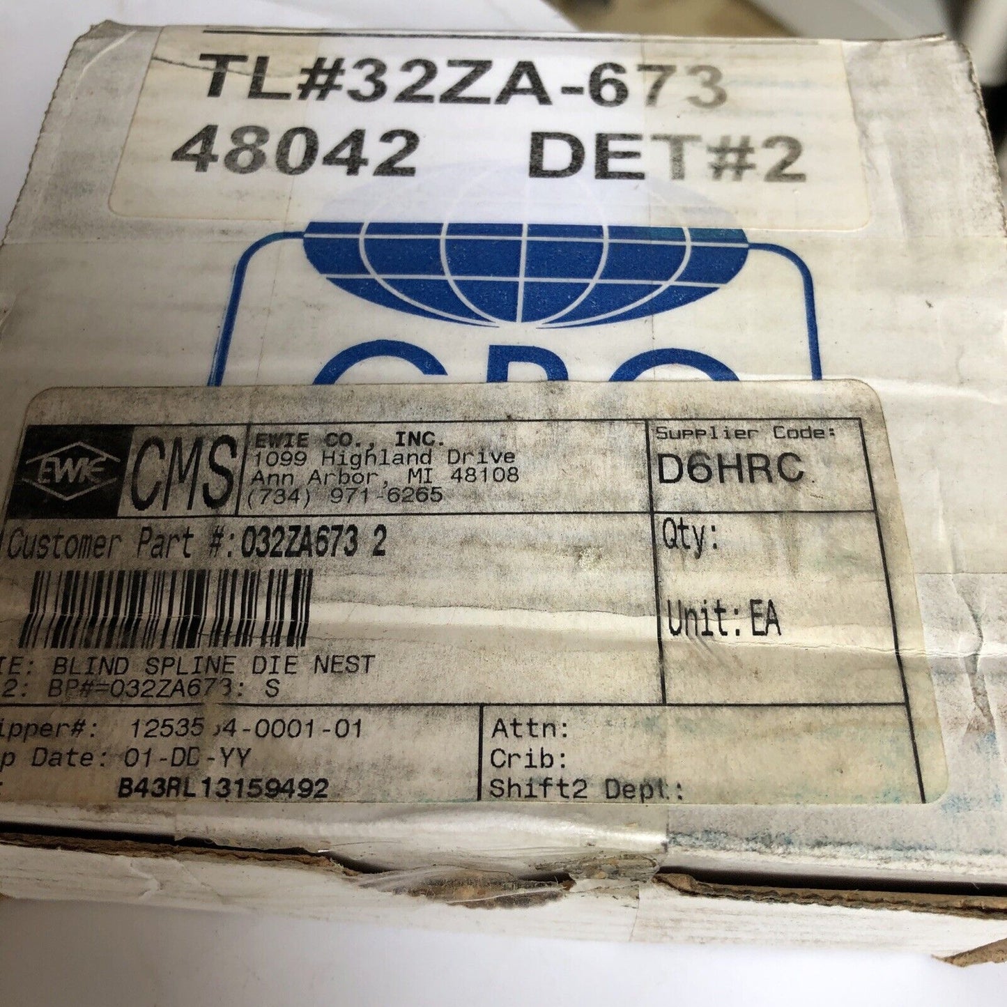 Gbc 32Za-673 Det.2,1 F2vp-7A109-Aa Blind Spline Die Nest Broach Tl#32Za-673,Fl
