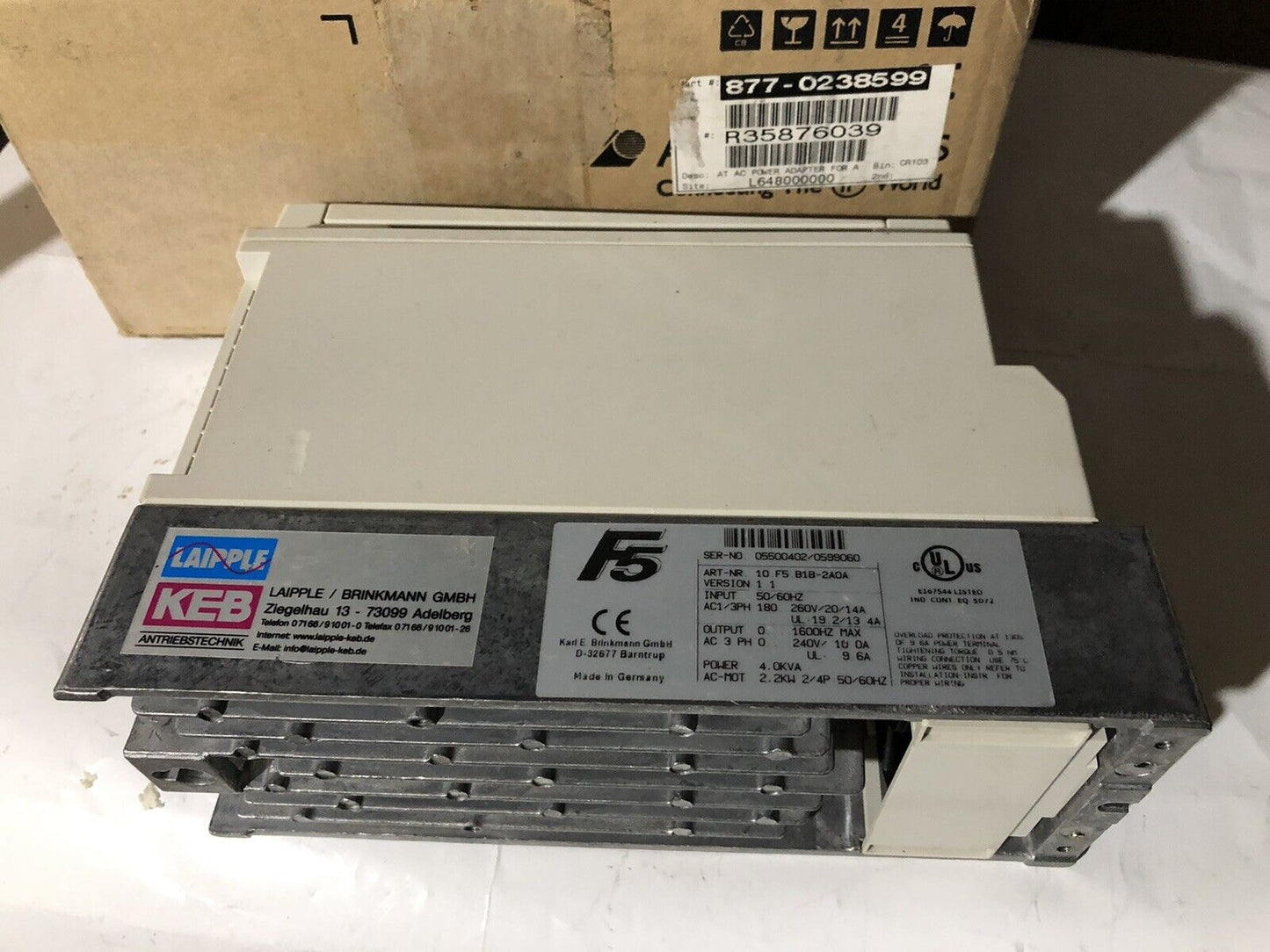 Keb Combivert F5 10.F5.B1b.2A0a Frequency Inverter Drive 10.F5.B1b-2Aoa 4.0K,To