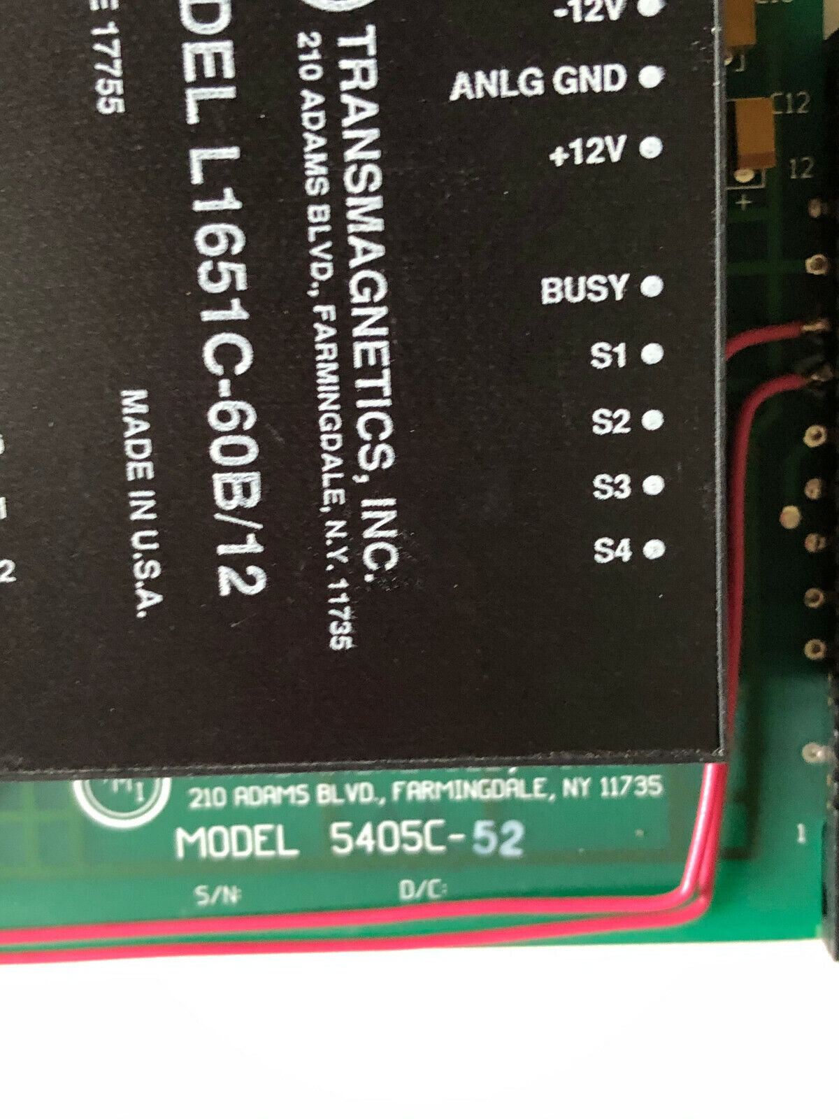 Transmagnetics 5405C-52, L1651c-60B/12 Converter Board,Cg