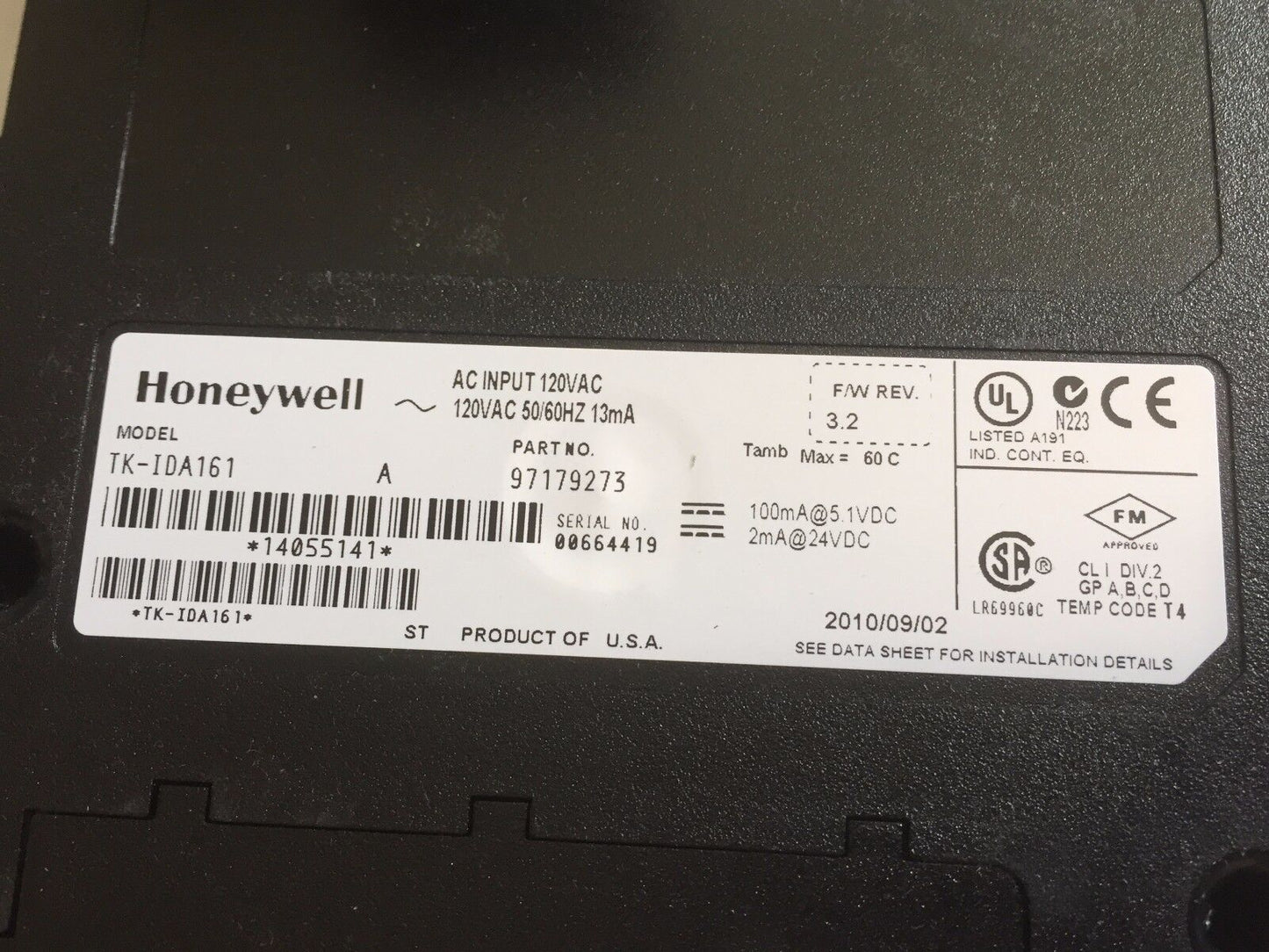 Honeywell Tk-Ida161,97179273 Digital Input Module 120Vac 16Pt,Cs