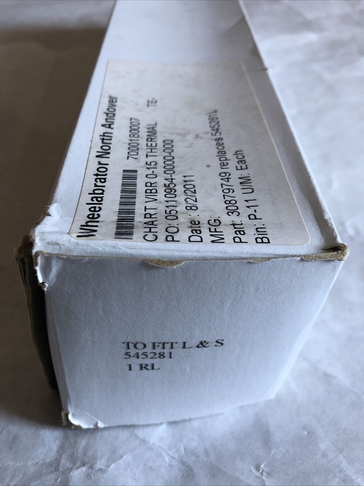 Leeds & Northrup 545281,Replaces 545281L Chart Vibr 0-15 Thermal,30879749,P11,St