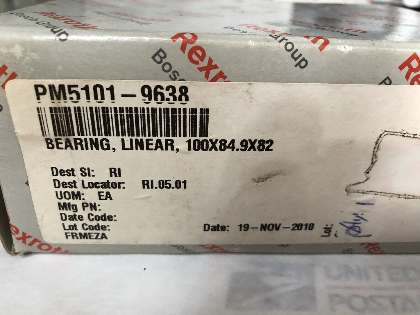 New Rexroth Bosch R166539420 011 (7210) 5101-9638-A Linear Rail Bearing,Dd