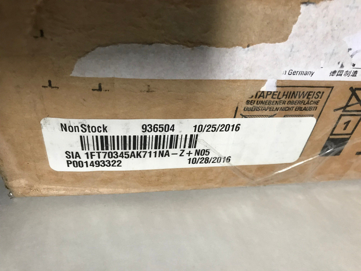 Siemens 1Ft7034-5Ak71-1Na0-Z Servo Motor,3 Mot 1Ft70345ak711na0z,Yfhn631 6027,Sc