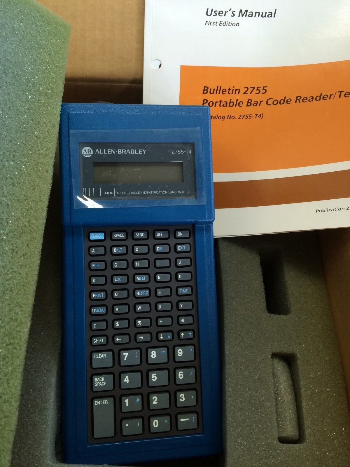 New Allen Bradley 2755-T4 A Portable Bar Code Reader/Terminal Plc Programmer,Cg