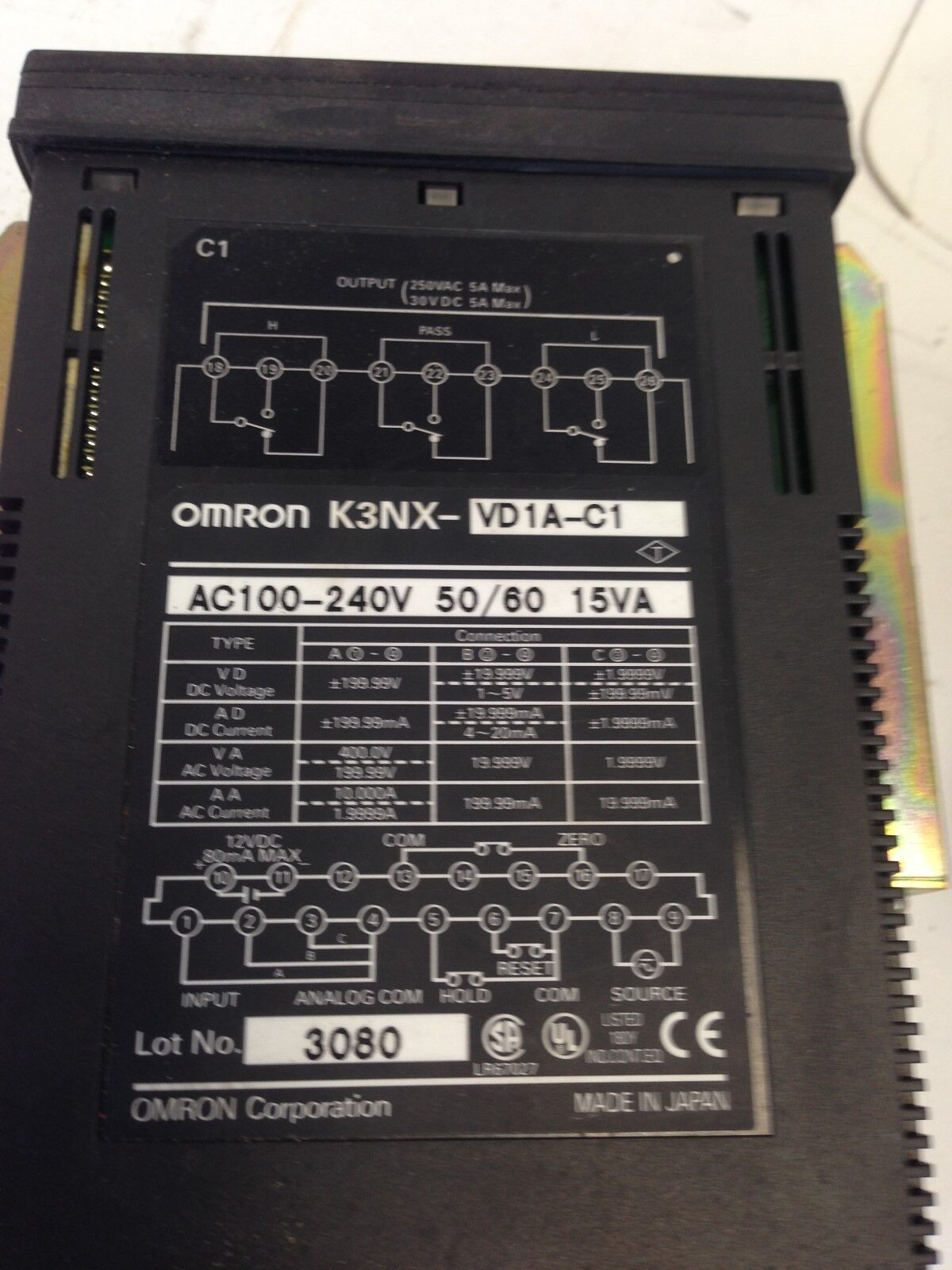 Omron Digital Panel Meter K3nx-Vd1a-C1,Si