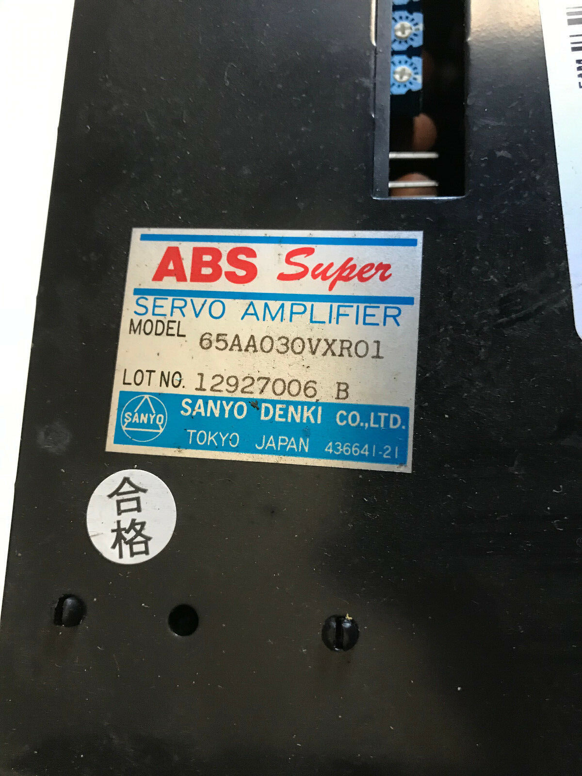 Abs Super 65Aa030vxr01 Servo Drive Amplifier Lot No 01019008B,65Aa030vxr01,Sc