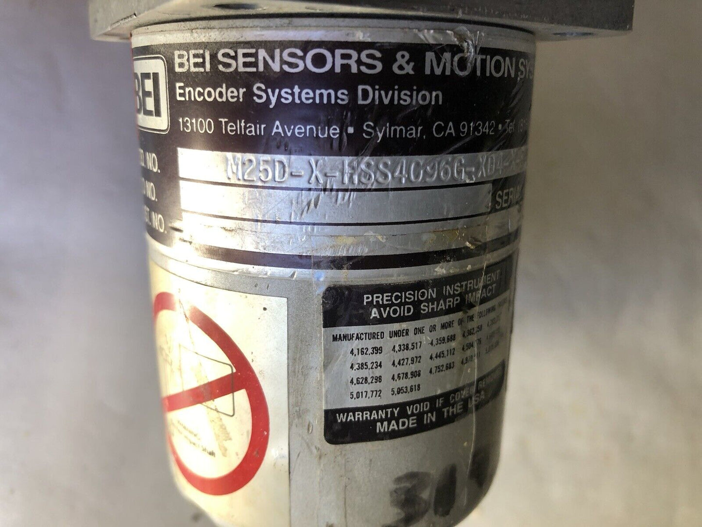Bei M25d-X-Hss4096g-Xd4-X-S-C14-S-5 Encoder 2261-000,3/8" Shaft Diameter,Sv