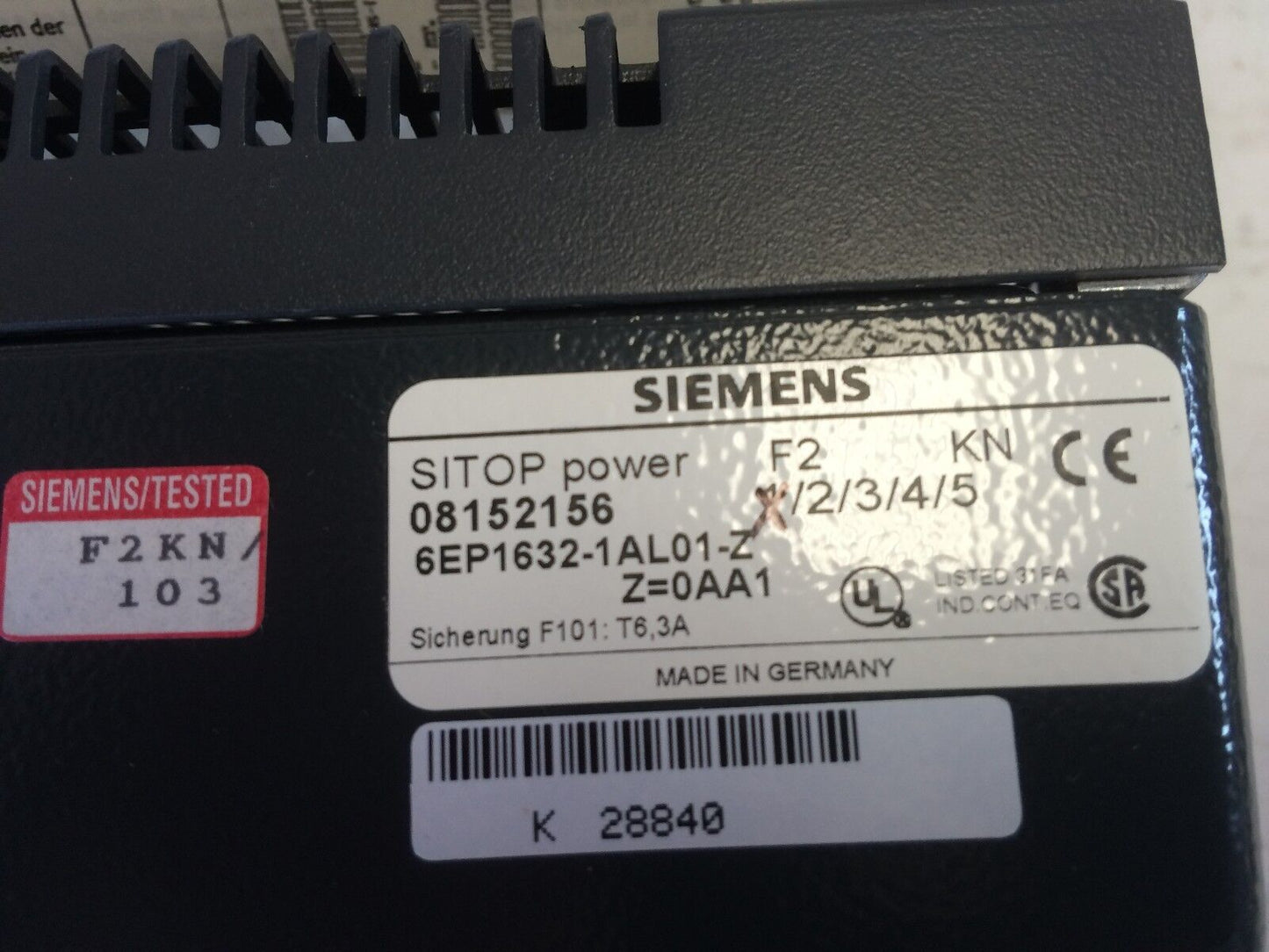 New Siemens Power Supply In-24V/4.2Amp Out-30V/2.8Amp Sitop 6Ep1632-1Al01-Z,By