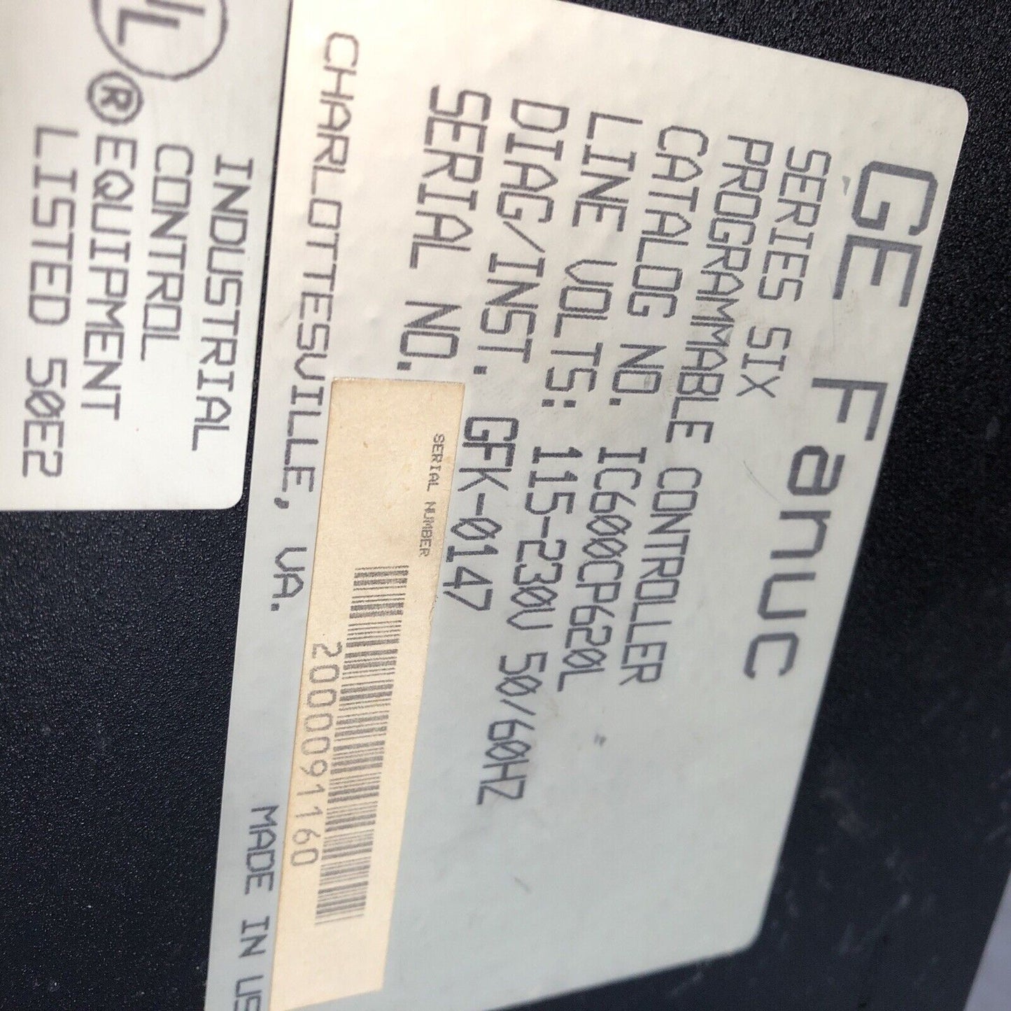 Ge Fanuc Series Six Controller Ic600cp620l Rack & I/O Cards Ic660cbb903j,Bs