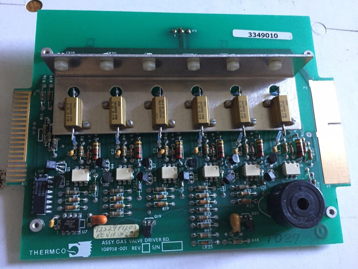 Thermco 108958-001 Pc Driver Board For Assy. Gas Valve Driver Bd,Eg,Cv