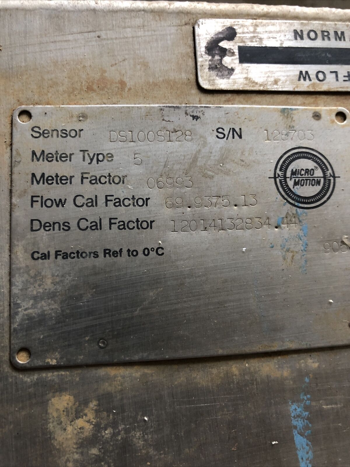 Micro Motion S100s128,Ds100s128 Stainless Steel Mass Flow Sensor,Ds100s128,Bi