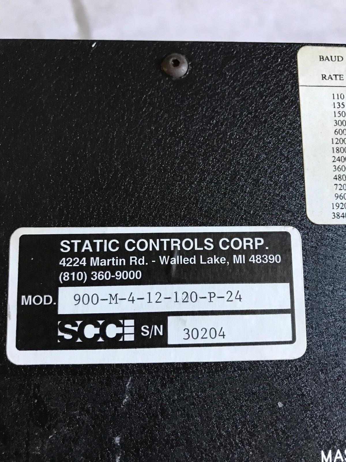 Static Controls 900-M-4-12-120-P-24 Series 900 Display Readout Panel, Ei