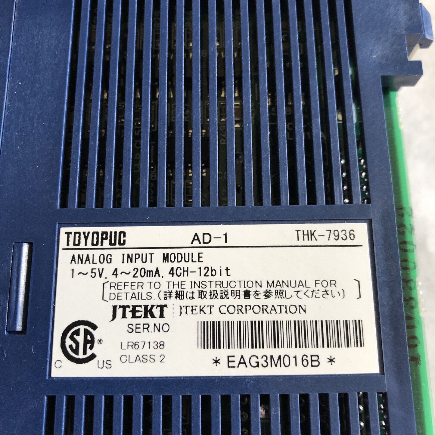 New Toyopuc Ad-1,Thk-7936,Pc2j-Ad-1 Analog Input Module 1-01,Bu