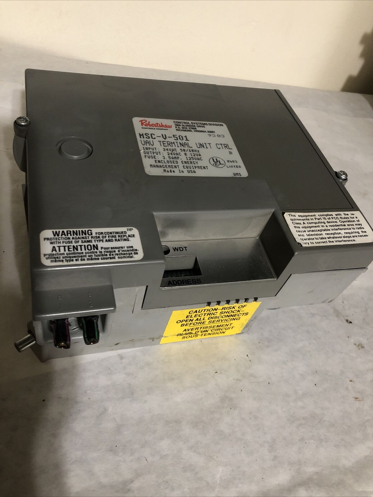 Robertshaw Msc-V-501 Vav Terminal Unit Control Unit,Fk