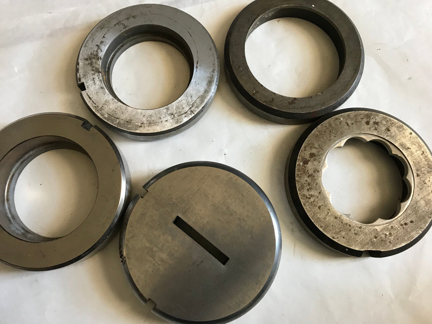 6 Wilson Thick Turret Dies Mixed Lot, Round Square Rectangle,5" Dia,Sc