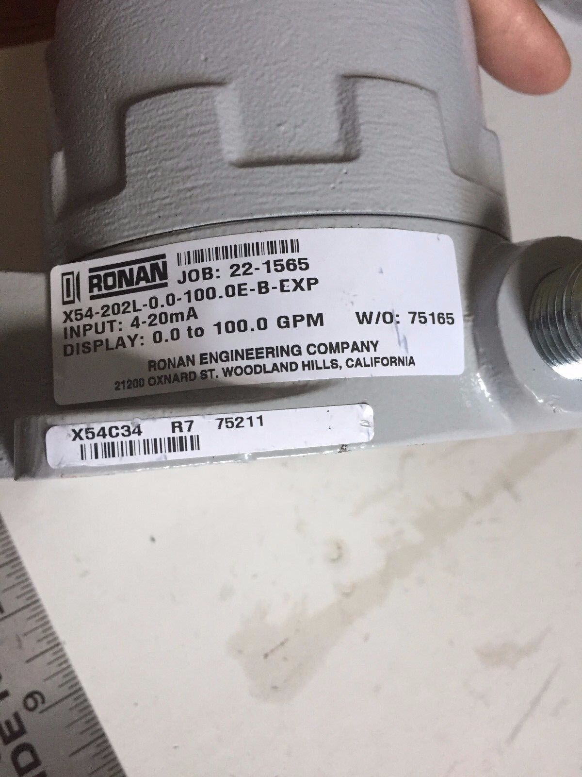 Ronan X54-202L-0.0.100.0E-B-Exp,X54-202L,Sr,Xihfgcx2l Indicator 20Ma Nema4 L,Ct