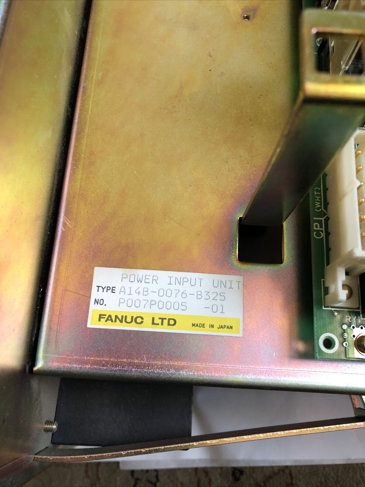 Fanuc A14b-0076-B325 01 Power Input Unit , P007p0005,Hitachi H20, Ec
