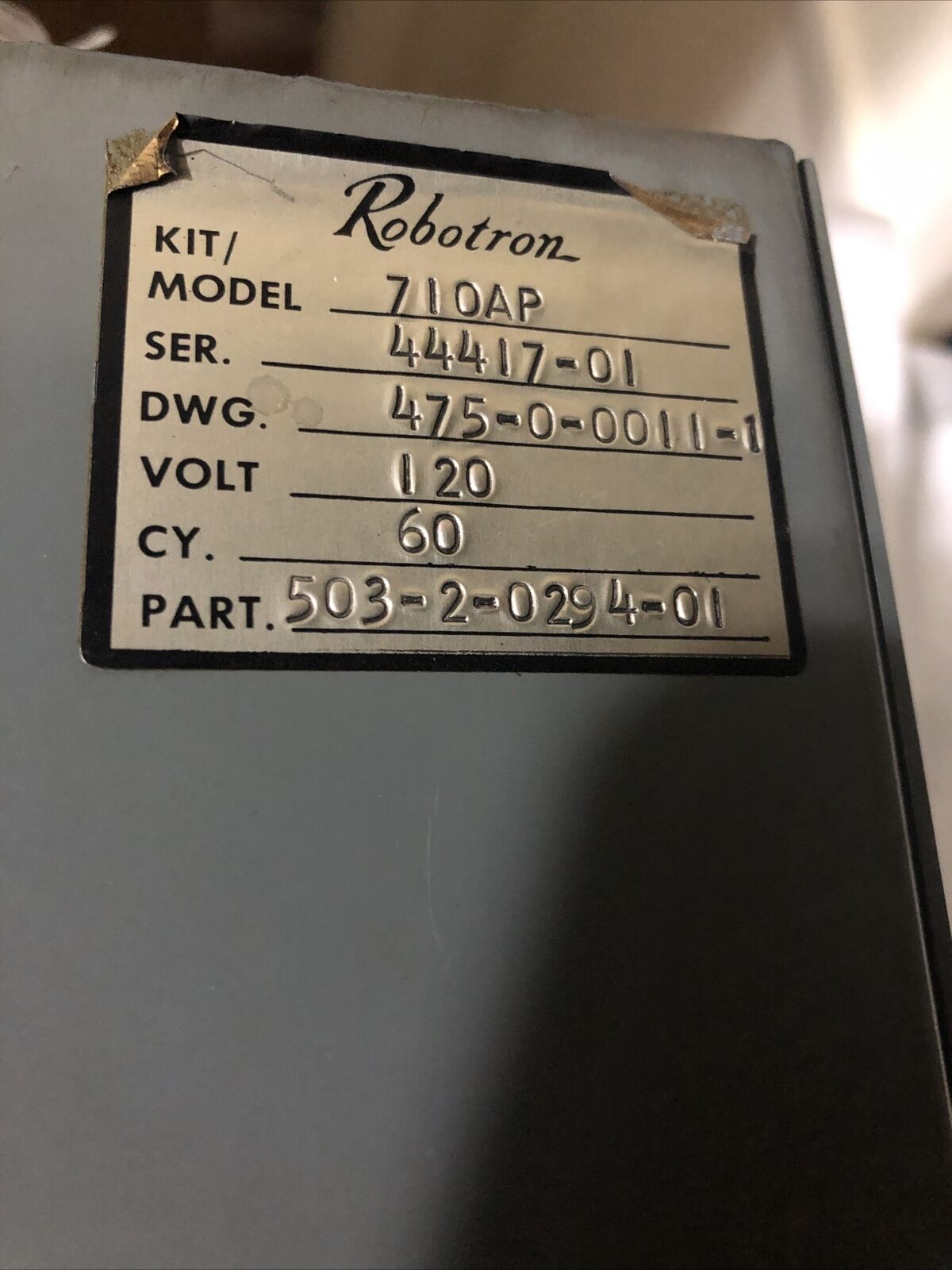Robotron 710Ap Welding Control,503-2-0294-01, Series 200,7Ioap, 120V,Ff