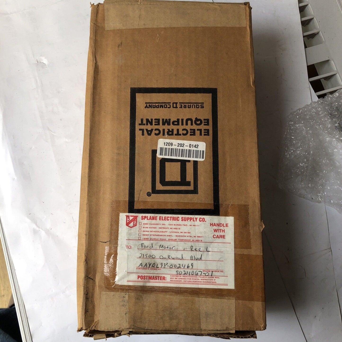 New Square D Hu361 Disconnect Switch Enclosure,600Vac,30A,30-Hp,Nema 1,Switch,Fk