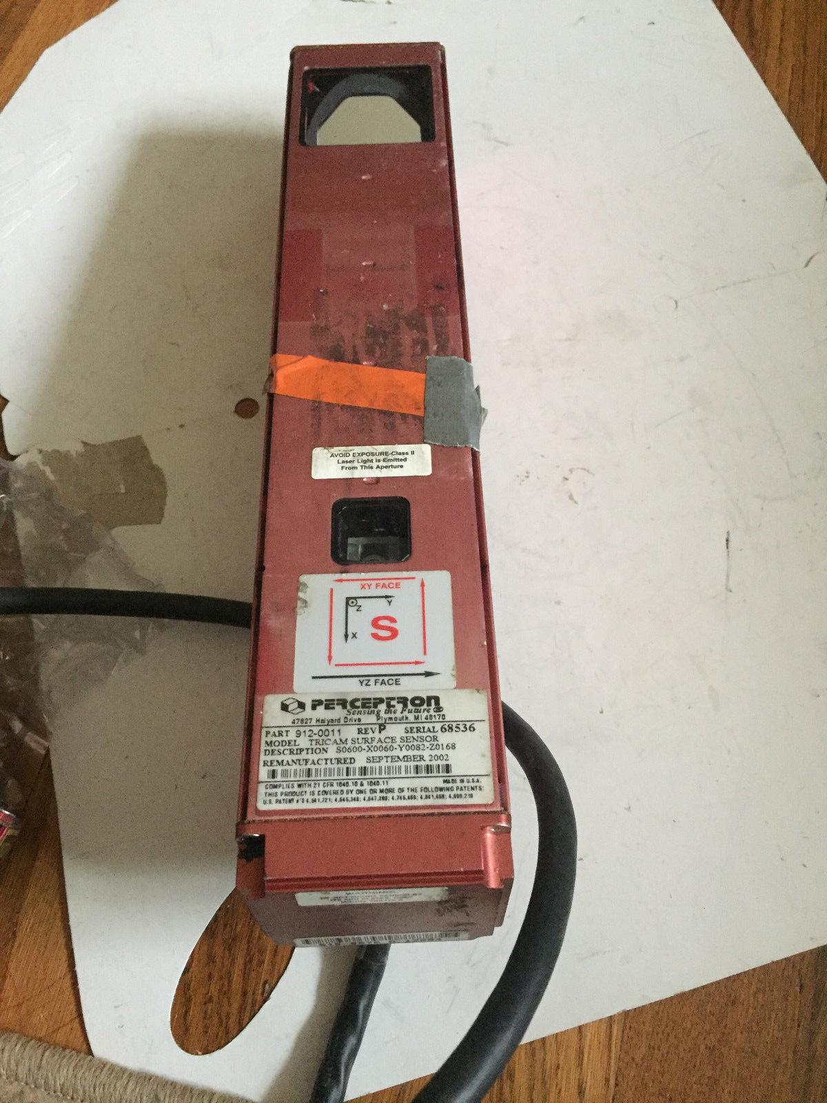 Perceptron 912-0011, S0600-X0060-Y0082-Z0168,Tricam Surface Sensor,Ec,Ed,Bw