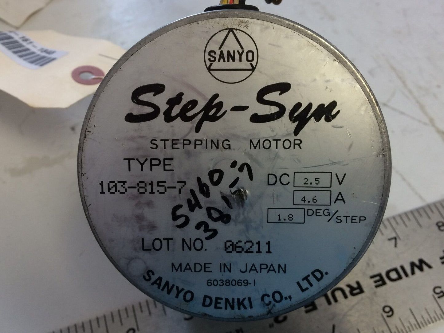 Sanyo Denki 103-815-7 ,Step-Syn,Stepping Motor,Shaft Diameter: 3/8",Tc