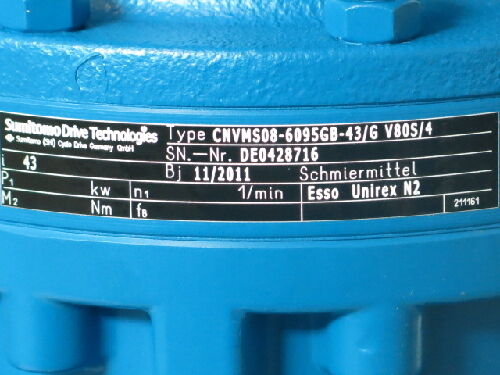 New Sumitomo V80s/4 B Ac Gear Motor 43:1-Ratio? Cnvms08-6095Gb-43/G V80s/4,Bk
