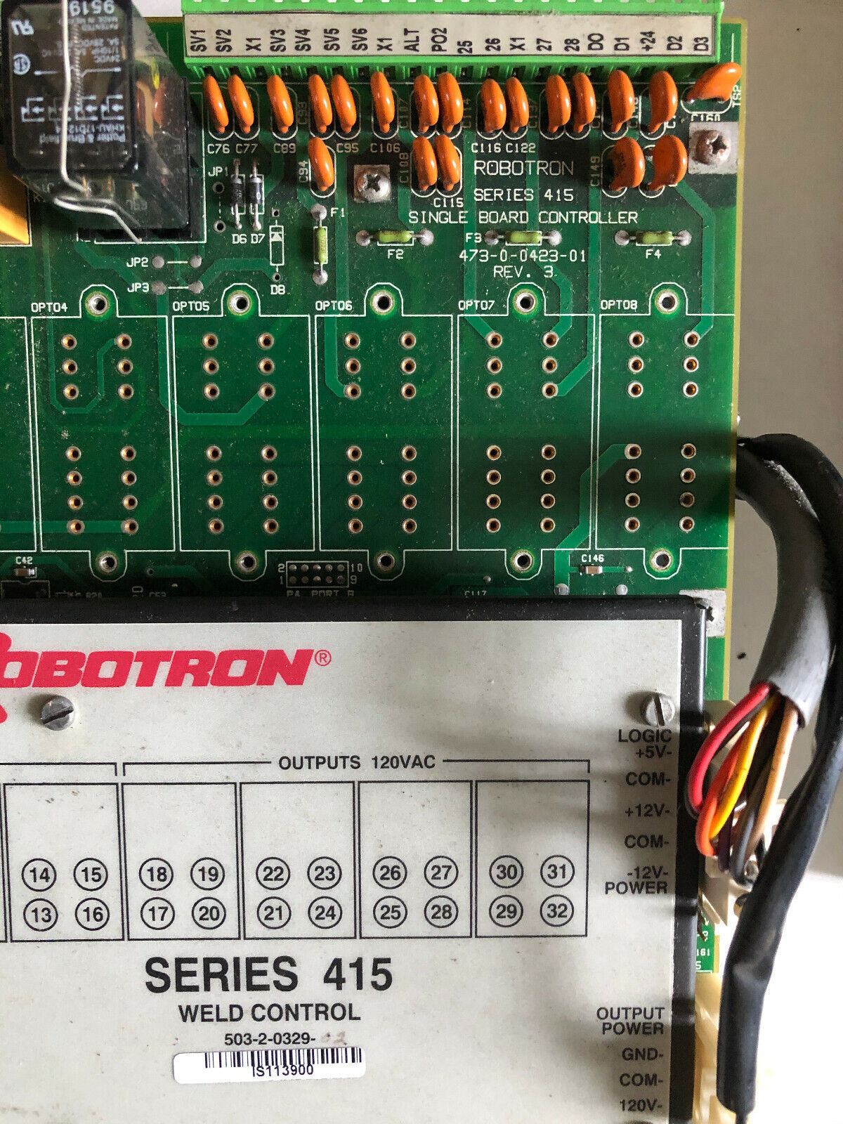 Robotron 503-2-0329 Series 415 Weld Controller 503-2-0329-02 V8.018,473004231,Di