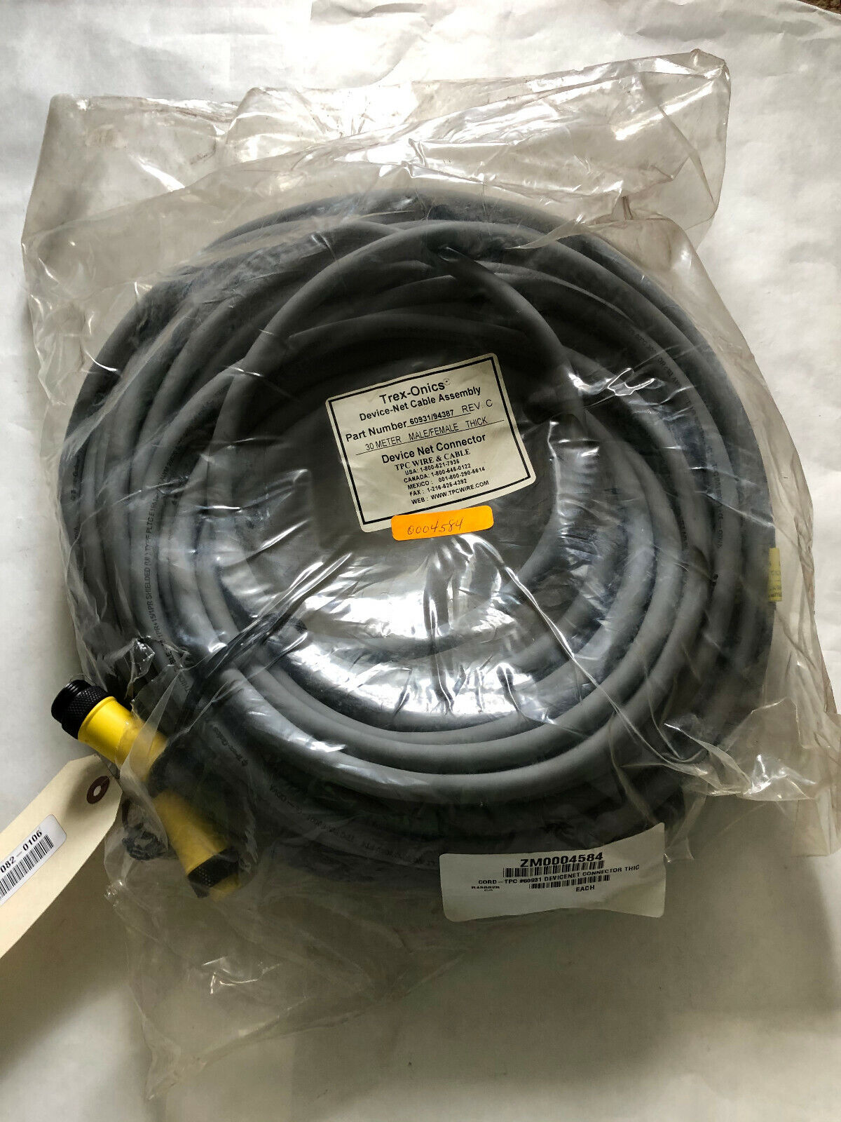New Trex-Onics 60931/94387 30 Meter Male/Female Tpc P/N 60001 Connector Cable,Am