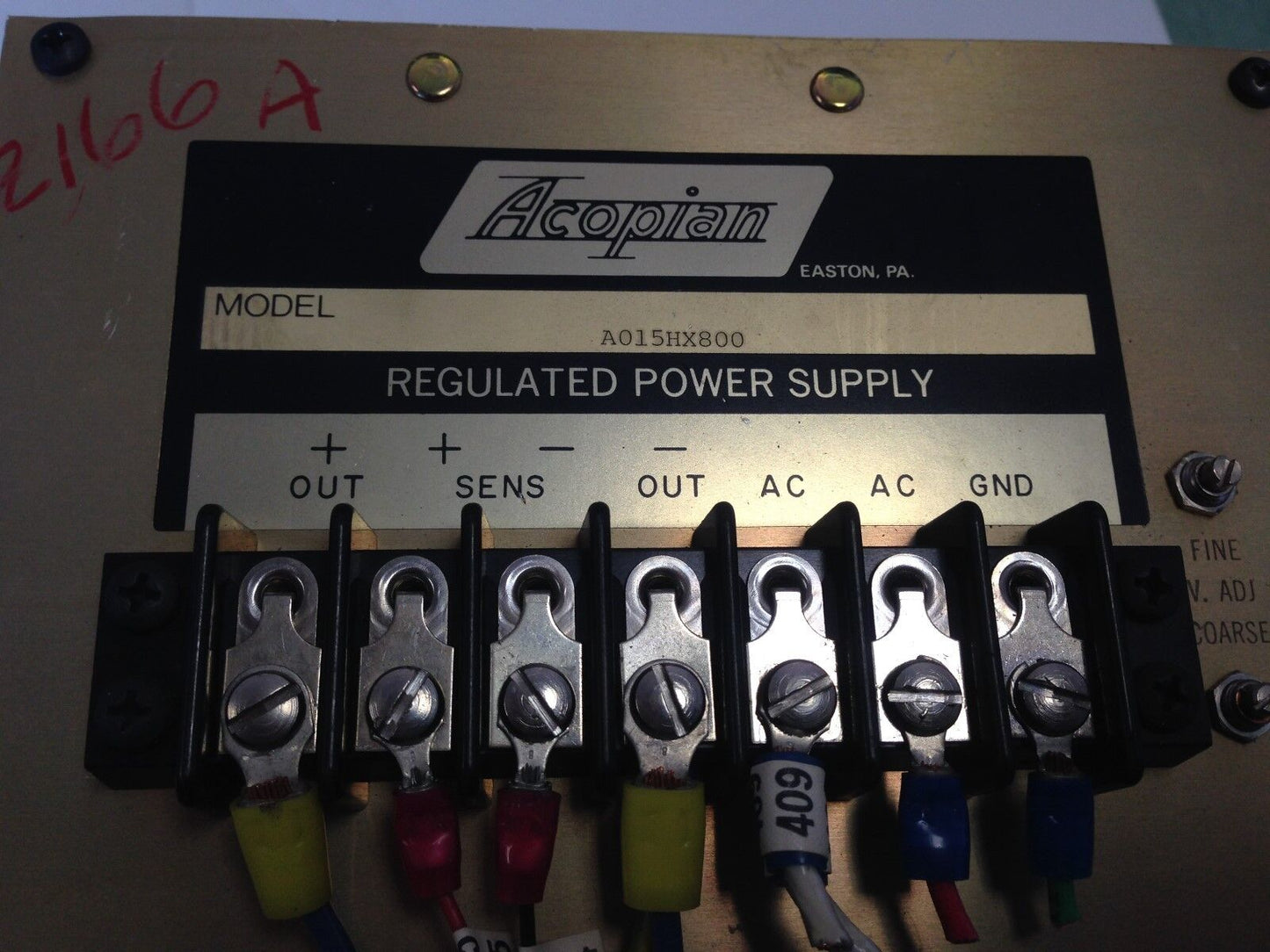 Acopian A015hx800 Regulated Power Supply Ao15hx800,Dk
