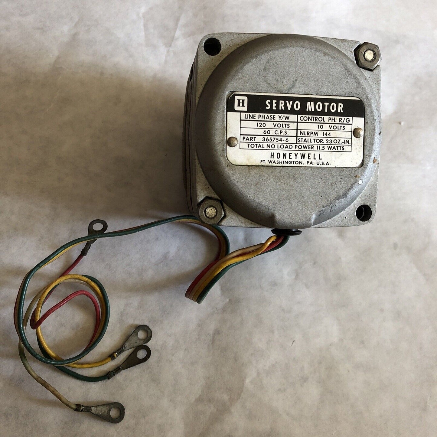 Honeywell 365754-6,3657546 Servo Motor 120V 60Cps 11.5W Gear Ratio 10:1,Ec