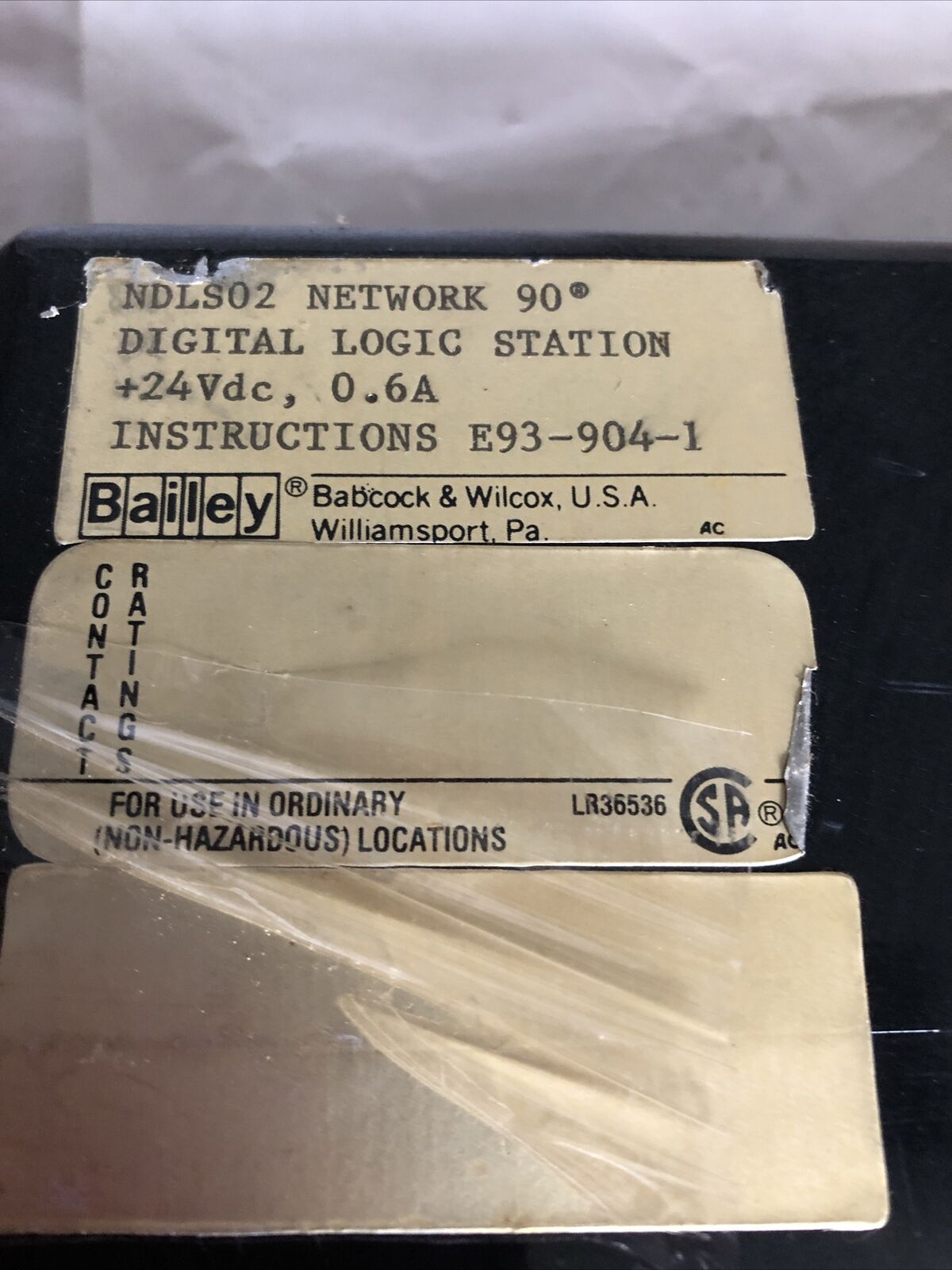 Bailey Ndls02,Network 90 Module Digital Logic Station Ma,E93-904-1,Ff