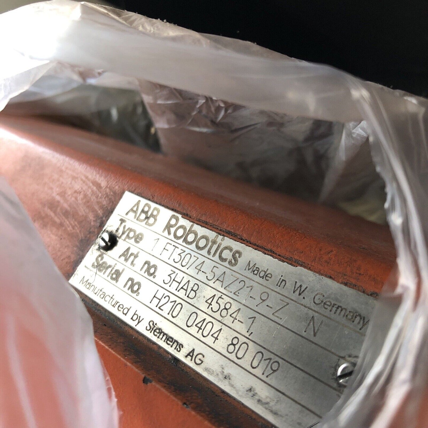 Abb Robotics 1 Ft3074-5Az21-9-Z N,3Hab 4584-1 Servo Motor,Ao