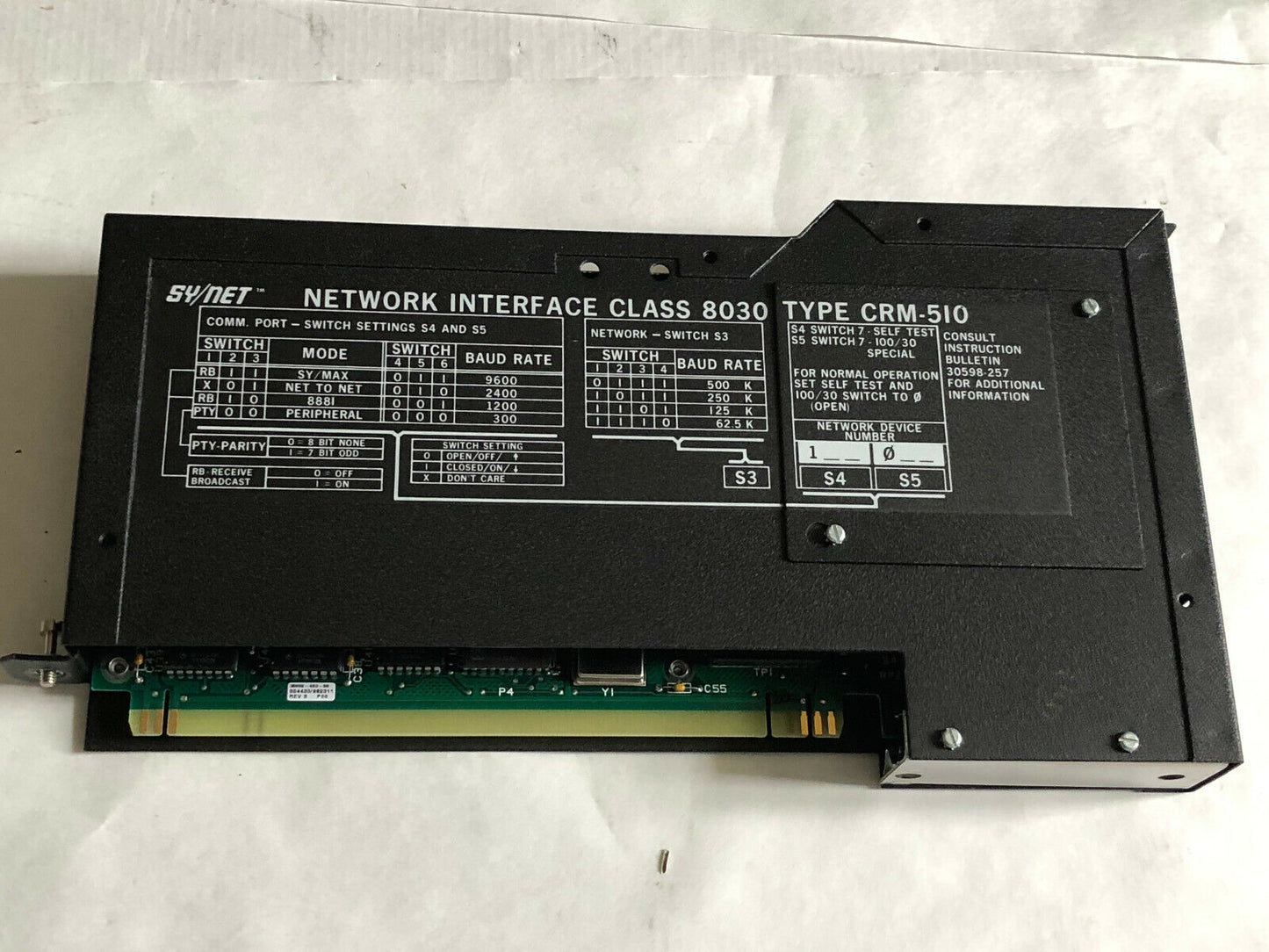 Square-D 8030 Crm510 Sy/Net Crm-510 Class 8030 Nwtwork Interface,(Excelent),Ae